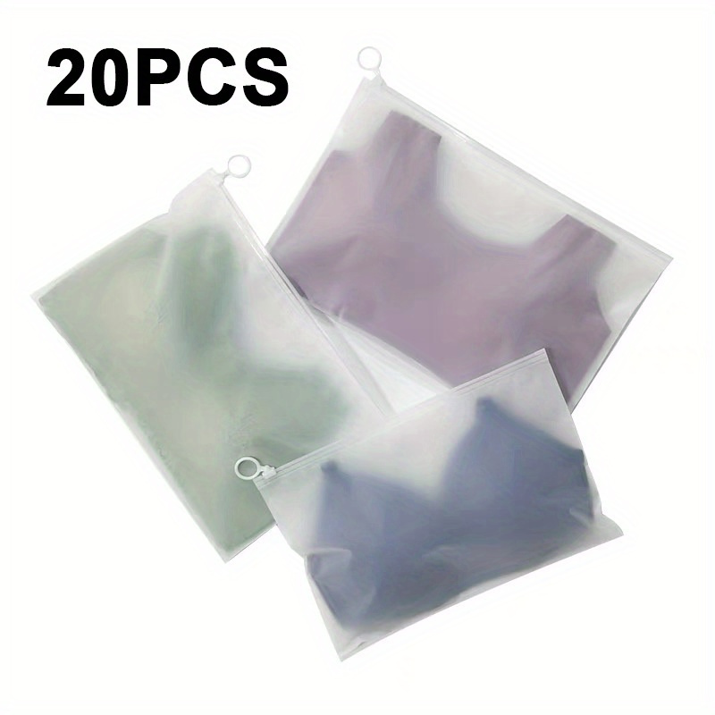 50PCS Travel PE Storage Bag Plastic Zipper EVA Translucent Bag Ziplock Bag  Waterproof Packaging Bag Underwear Panties Socks Pack