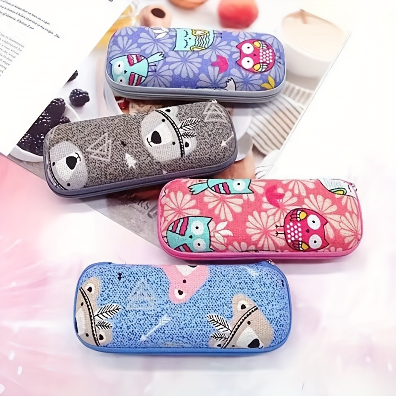 Stylish Blue Marble Print Eyeglass Case - Perfect For Women & Men -  Portable & Soft With Carabiner - Temu