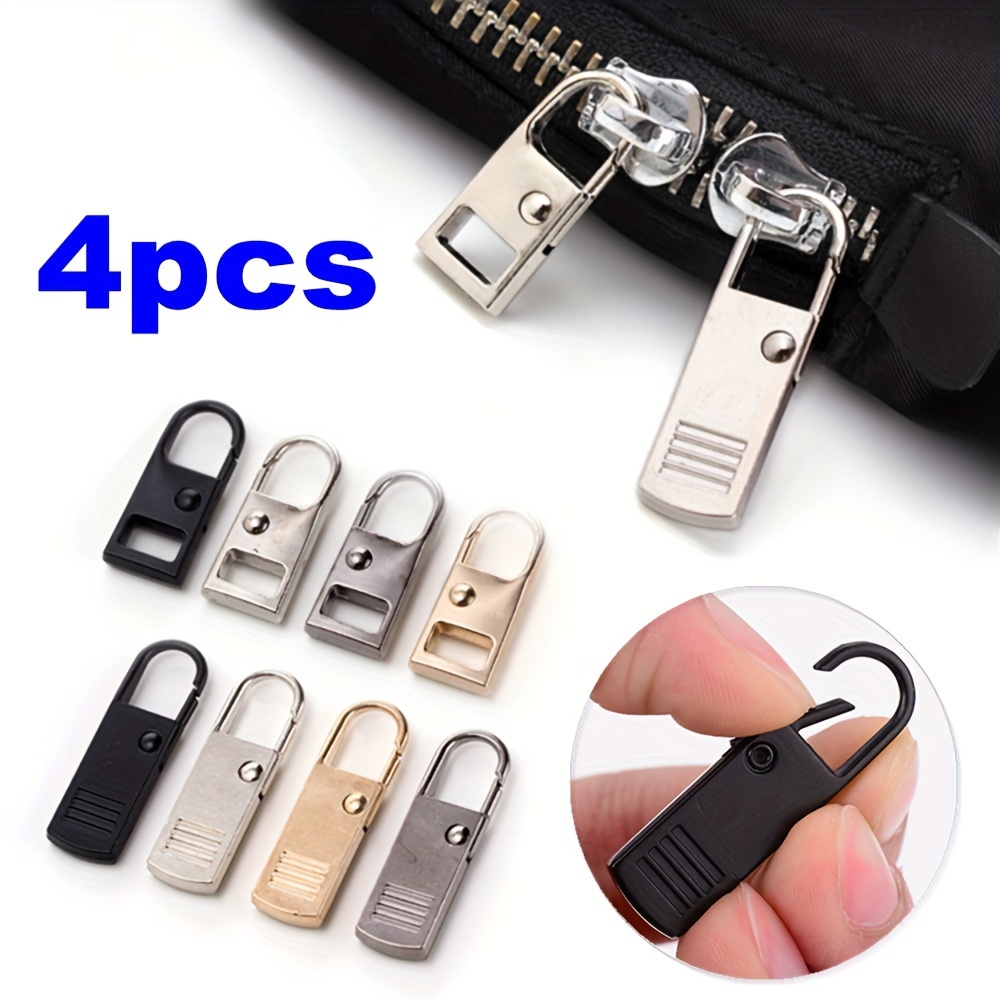 2x Fashion Metal Zipper Repair Kits Slider Puller Instant Zipper