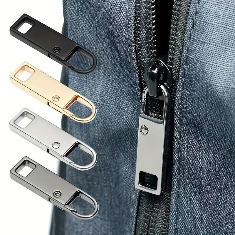6pcs Zipper Pull Replacement, Zipper Pulls Detachable Metal Zipper Pull  Repair Kit For Clothes Jacket Pants Jeans Luggage Suitcase Purse Handbag  (gold