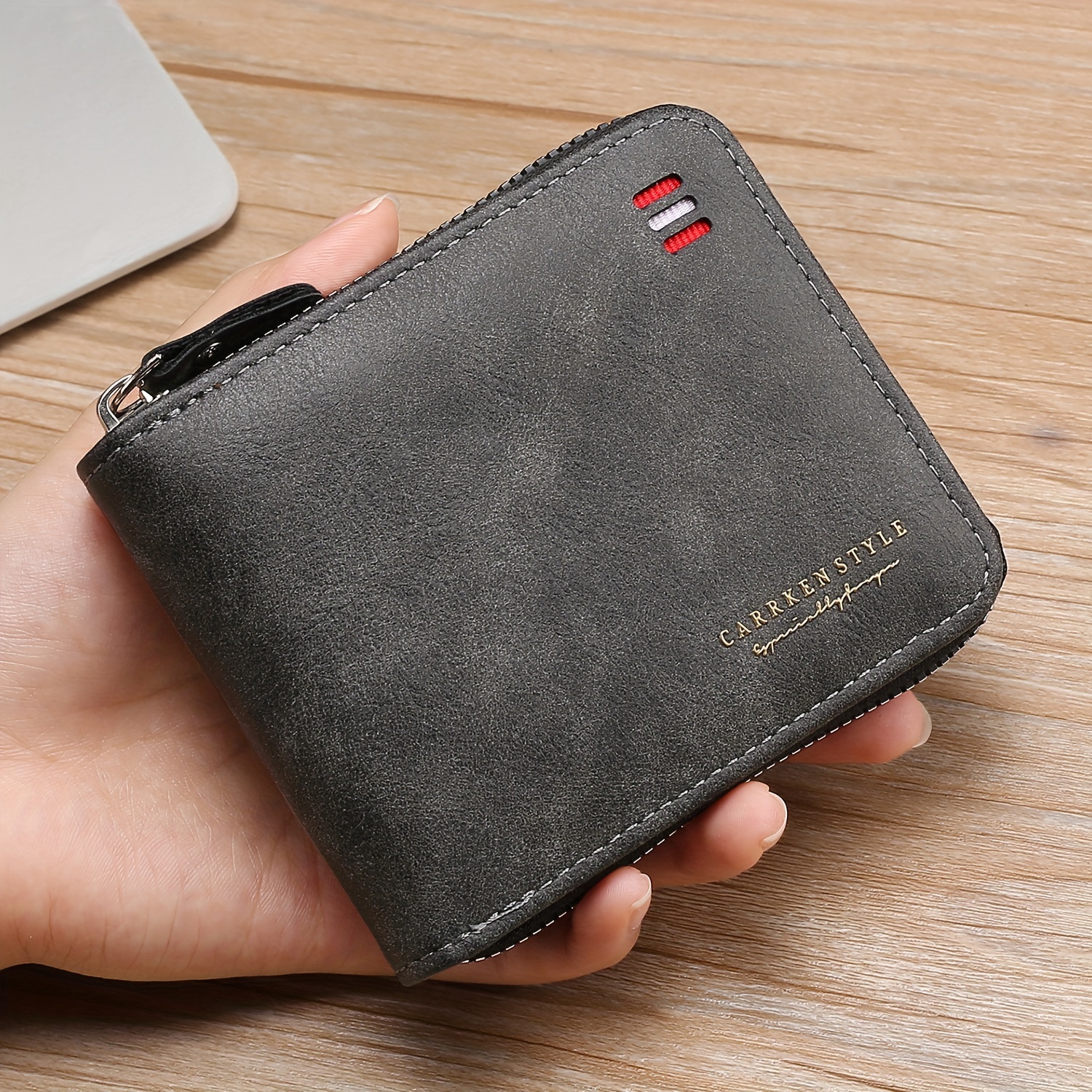 Newest Designer Wallet Men Luxury Men Genuine Leather Wallet Card Holder  Short Purse Leather Wallet Iron Chain Trifold - Wallets - AliExpress