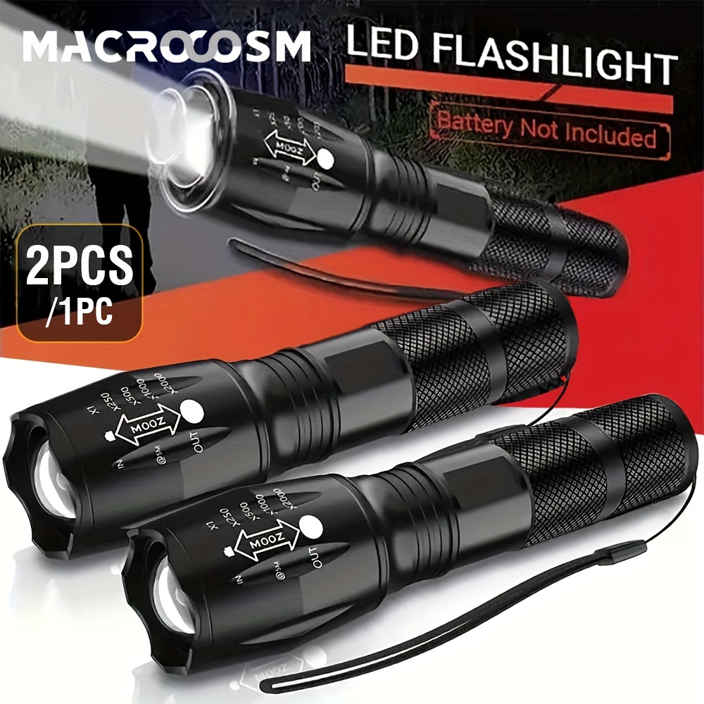 Linterna LED de Alta Potencia,Mini Linterna Laser Tactica Recargable Led  con 3 Modos de Luz,Linterna Tactica Militar Led de Alta Potencia 2000  Lumens,Linterna para Ciclismo,Camping,Incluida AAA Batería., Moda de Mujer