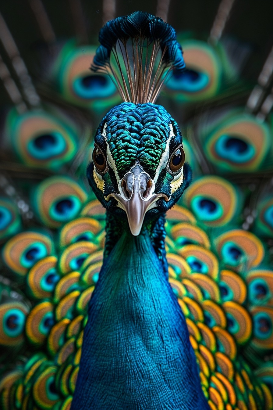 Three peacocks