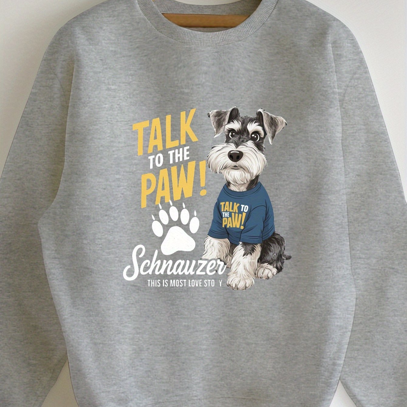 TEMU 1pc Women's Polyester Neck Sweatshirt And Paw , Pattern, Knitted - /