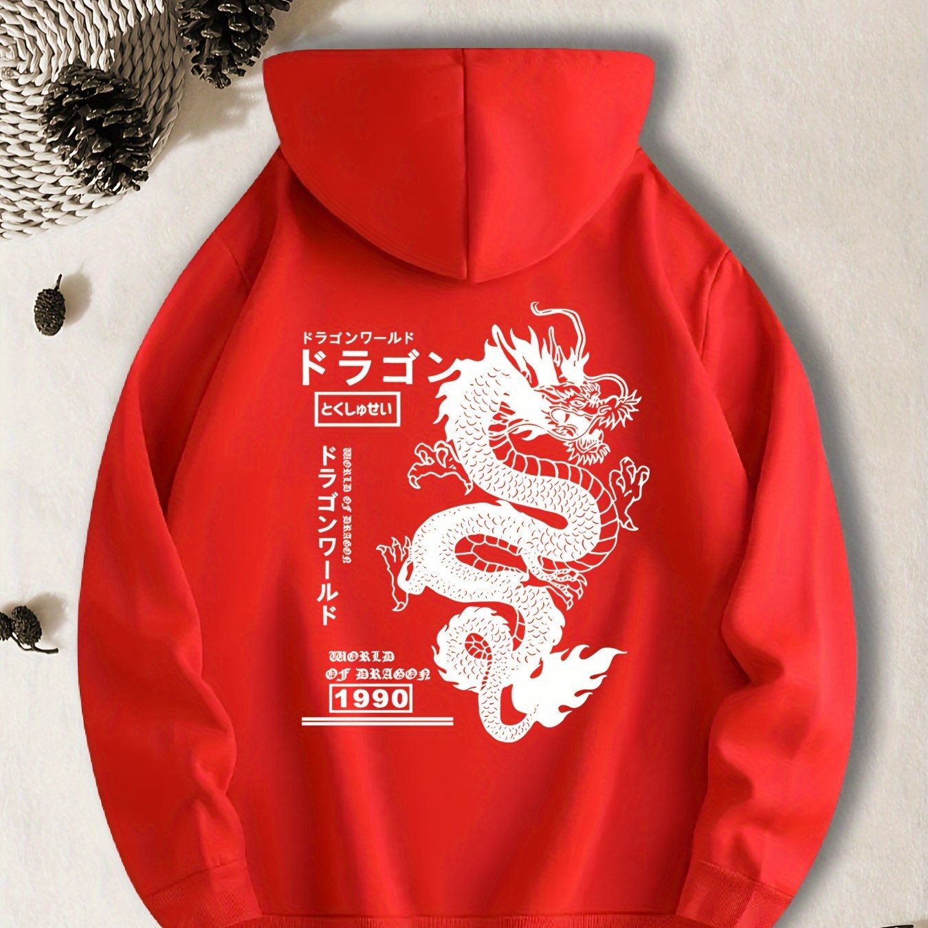 TEMU Hoodie Sweatshirt With Geometric Pattern, Polyester Knit Fabric, Hooded, Regular Fit, Pocket Detail - Sports Hoodie & Sweatshirt Collection