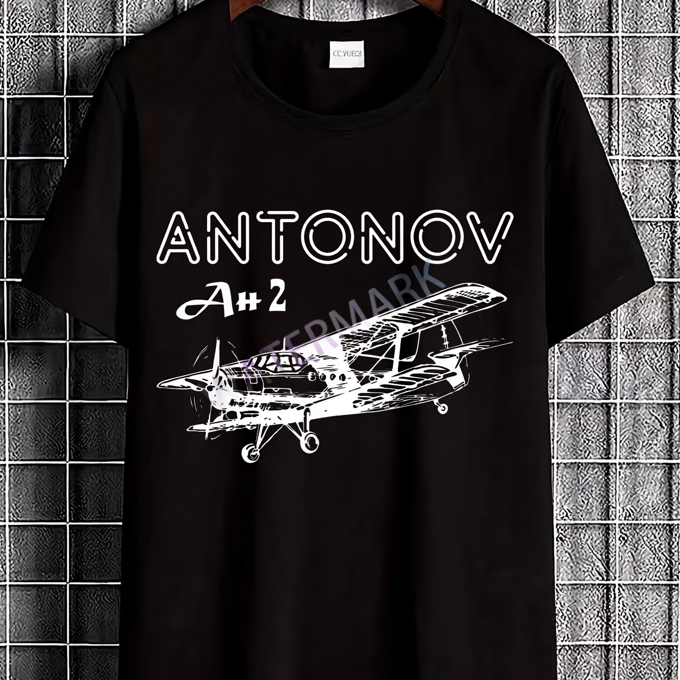 An-2 Aircraft Print T-shirt - Aviation-themed Casual Round Neck Tee Suitable For Pilots & Plane Lovers, Machine Washable Wear, Non- Shirt For Everyday & Themed Events ( )