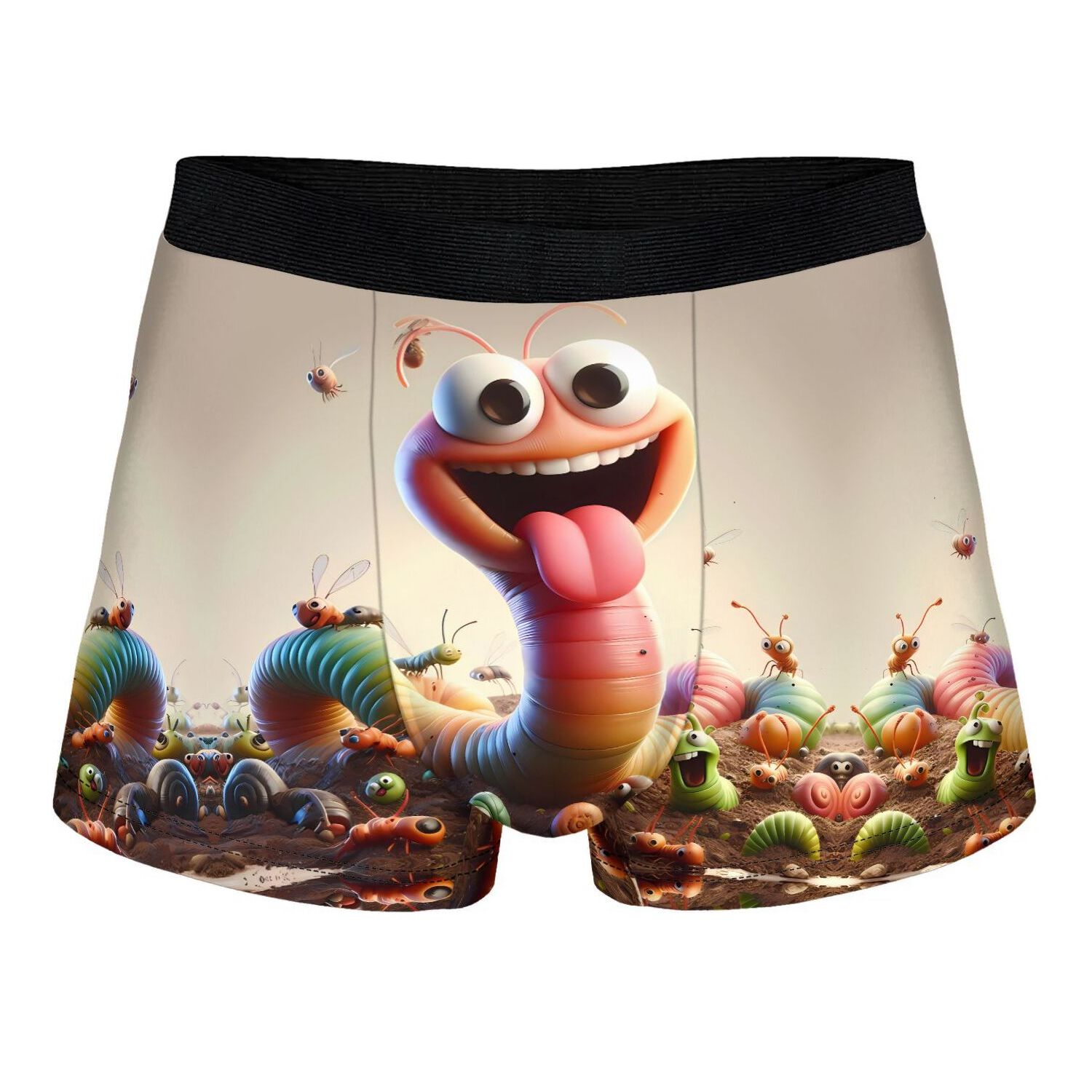 TEMU Cute Bug Printed Stretchy Men's Underpants2d Print Design