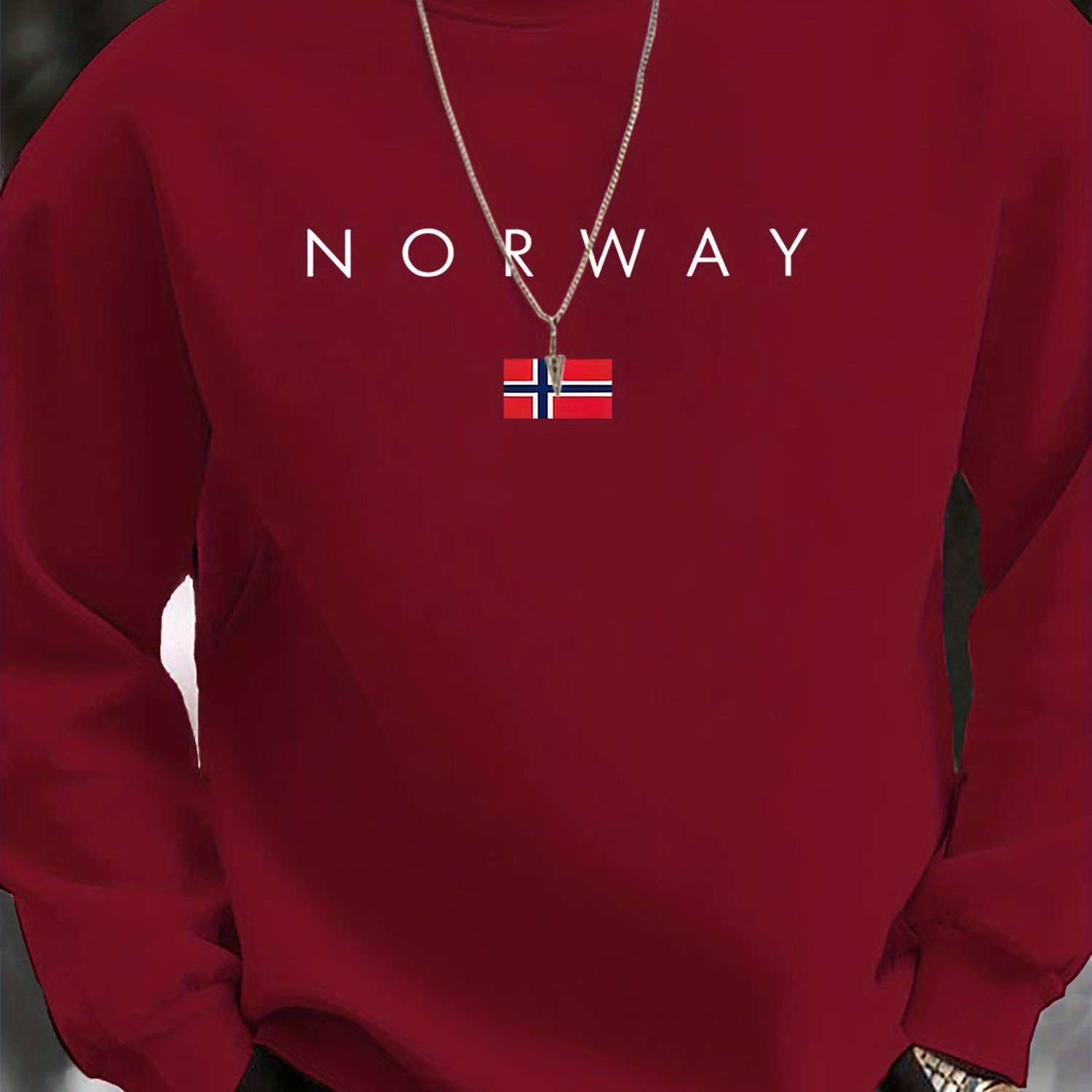 TEMU Norway Letter Print Pullover Crewneck Fashion Casual Sport Sweatshirt, Versatile Base Layer Top, Stylish Crewneck Long Sleeve Sweatshirt,