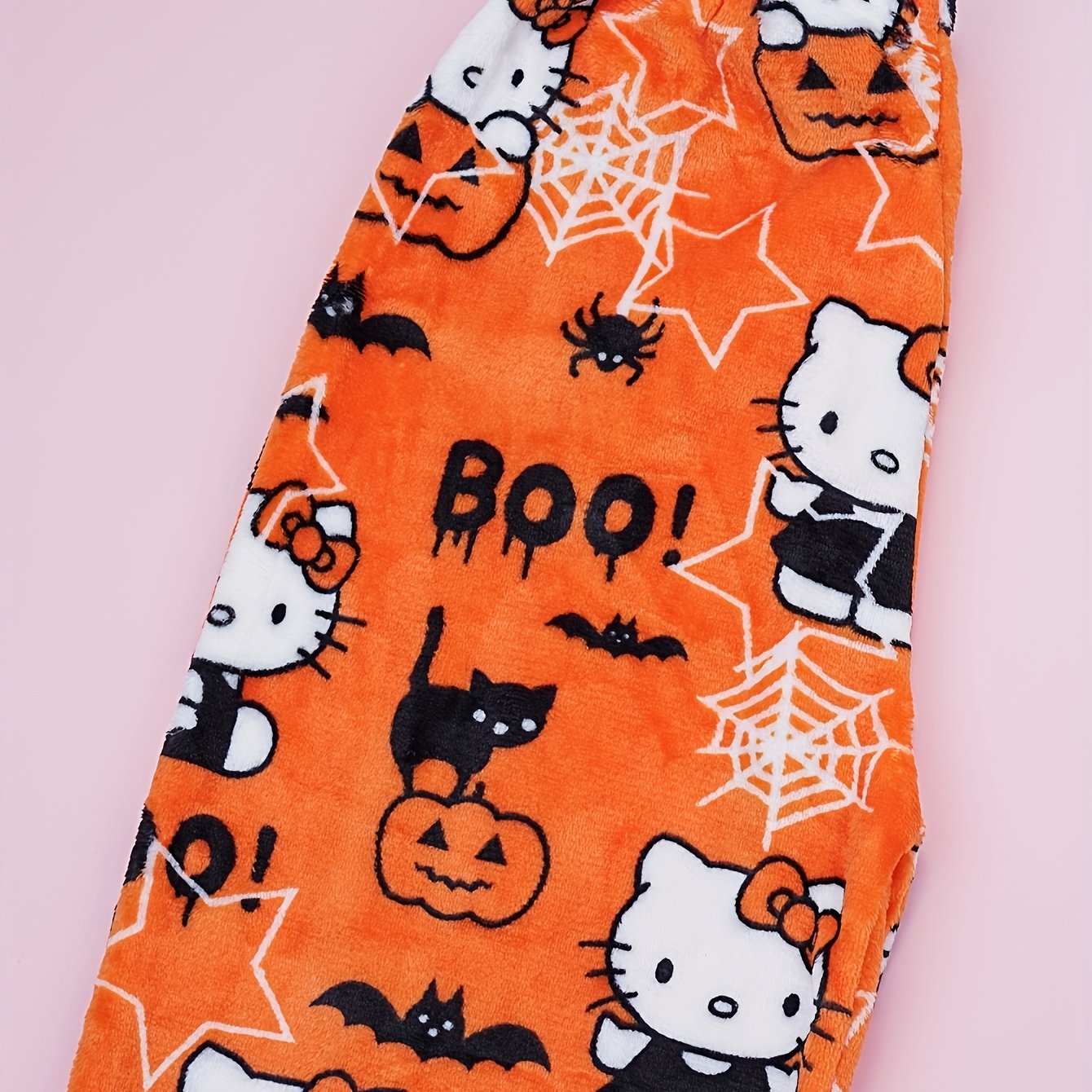 Image of Men's Autumn/ Flannel Pants - Cozy Husky Halloween Pumpkin , Long Full-length Trousers For Cold Nights And Party Wear, Winter Pajamas, Halloween Pants