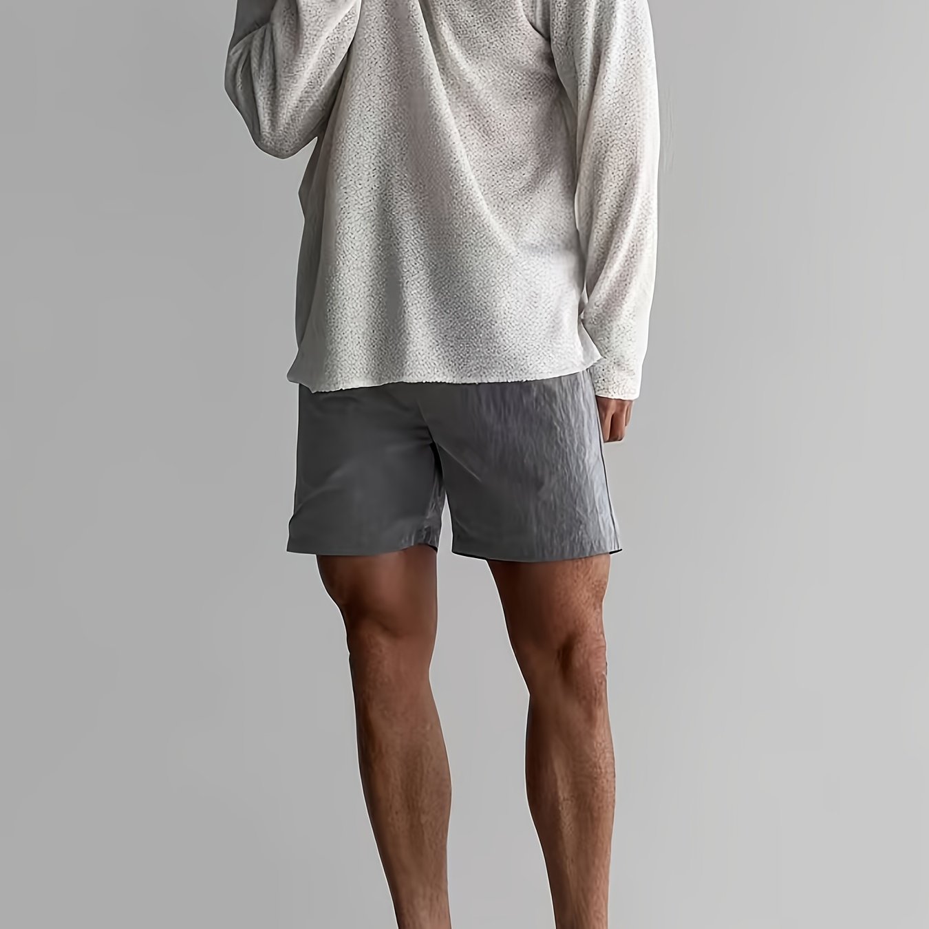 E-shop Einfaches Neues Trendlichtgraues Rundhals-Langarmshirt | Atmungsaktives Vielseitiges Unisex-Basisshirt für den Frühling