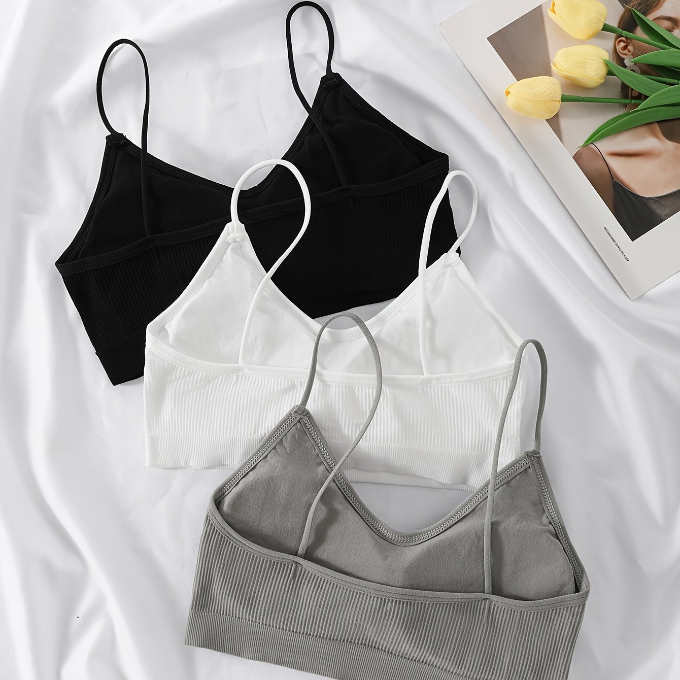 TEMU Conjunto de 3 camisolas deportivas de y verano, espalda , envoltura para el pecho, ropa de exterior, ropa interior, correa anti-exposición