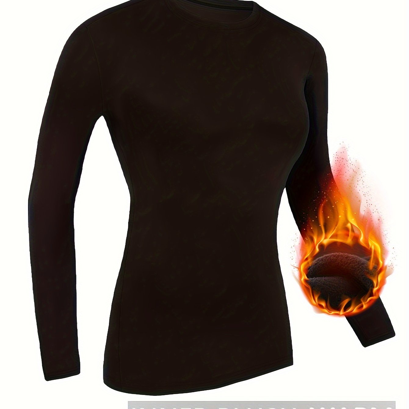 Image of Women's Comfortable Warm Top - Soft, Warm, Breathable Autumn And Winter Base Layer T-shirt - Warm Clothing Suitable For Autumn And Winter Outdoor