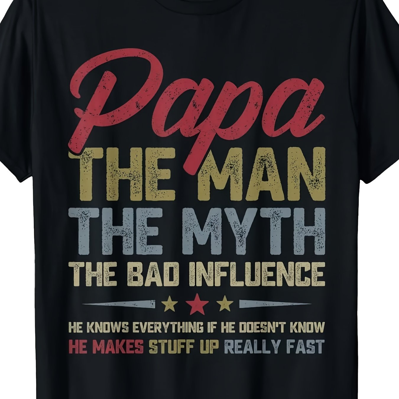 TEMU Papa, A Negative Unique Father's Day Tee, Unisex, Use, Trendy Streetwear For Summer 2026, Stylish, High-quality, Comfy And -back, Printed