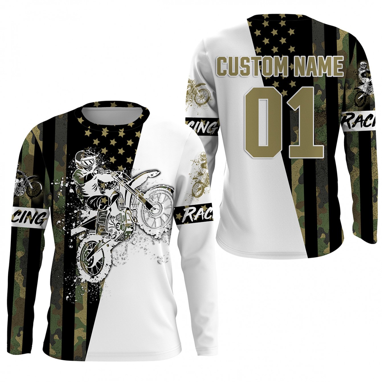 TEMU Personalized Long-sleeve Jerseys For Motocross And Dirt Bike Racing, Ideal For Off-road Cycling Enthusiasts. Features Include A Cycling Suit,