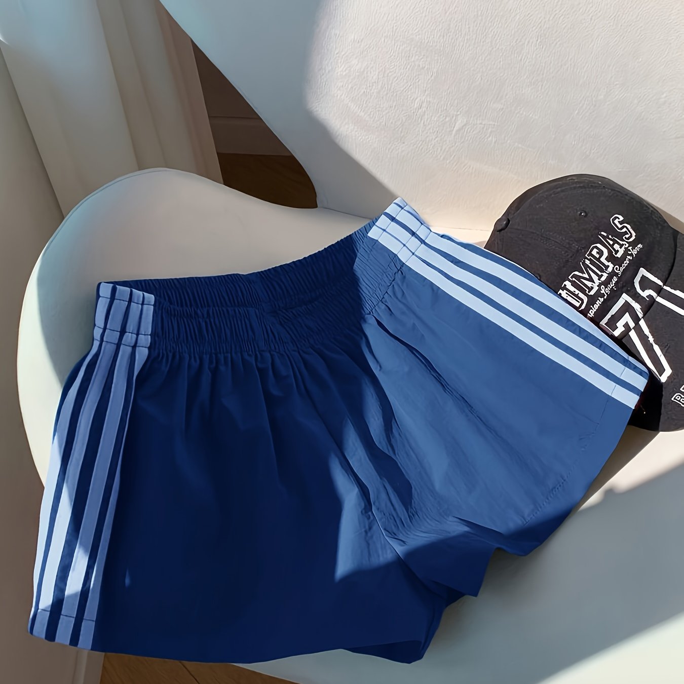 Summer Fashion Flowy Shorts - Women's Side Stripe Elastic Waist Casual Loose Shorts / Summer Shorts