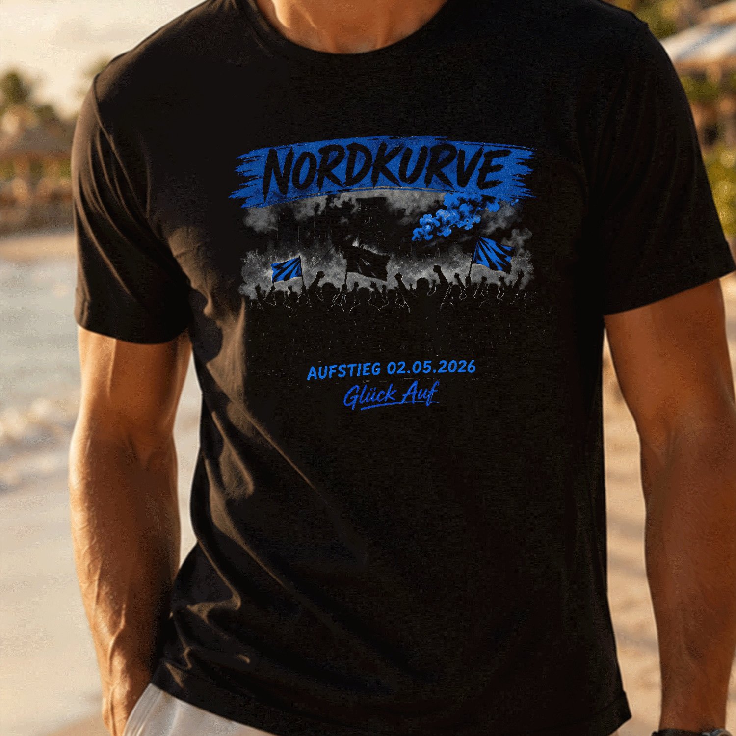 Image of Ruhrport Football Campaign For Gelsenkirchen Fans 2026(6) For Men Summer Casual T-shirt- Lightweight Tee For Seaside Vacation, Beach Resort