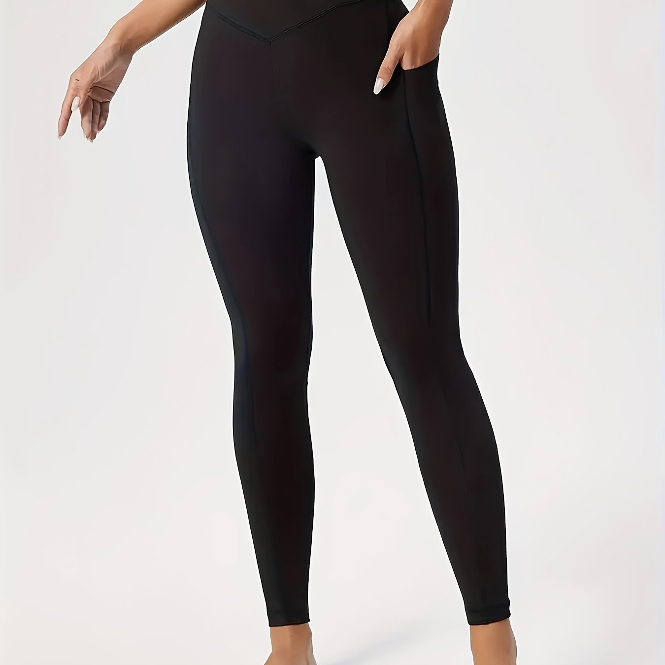 Image of Spring And Summer Women's -waist Drawstring Pocket Stretchy Comfortable Outdoor Sports Cycling Yoga Rugby Fitness Casual Solid Color Long Pants