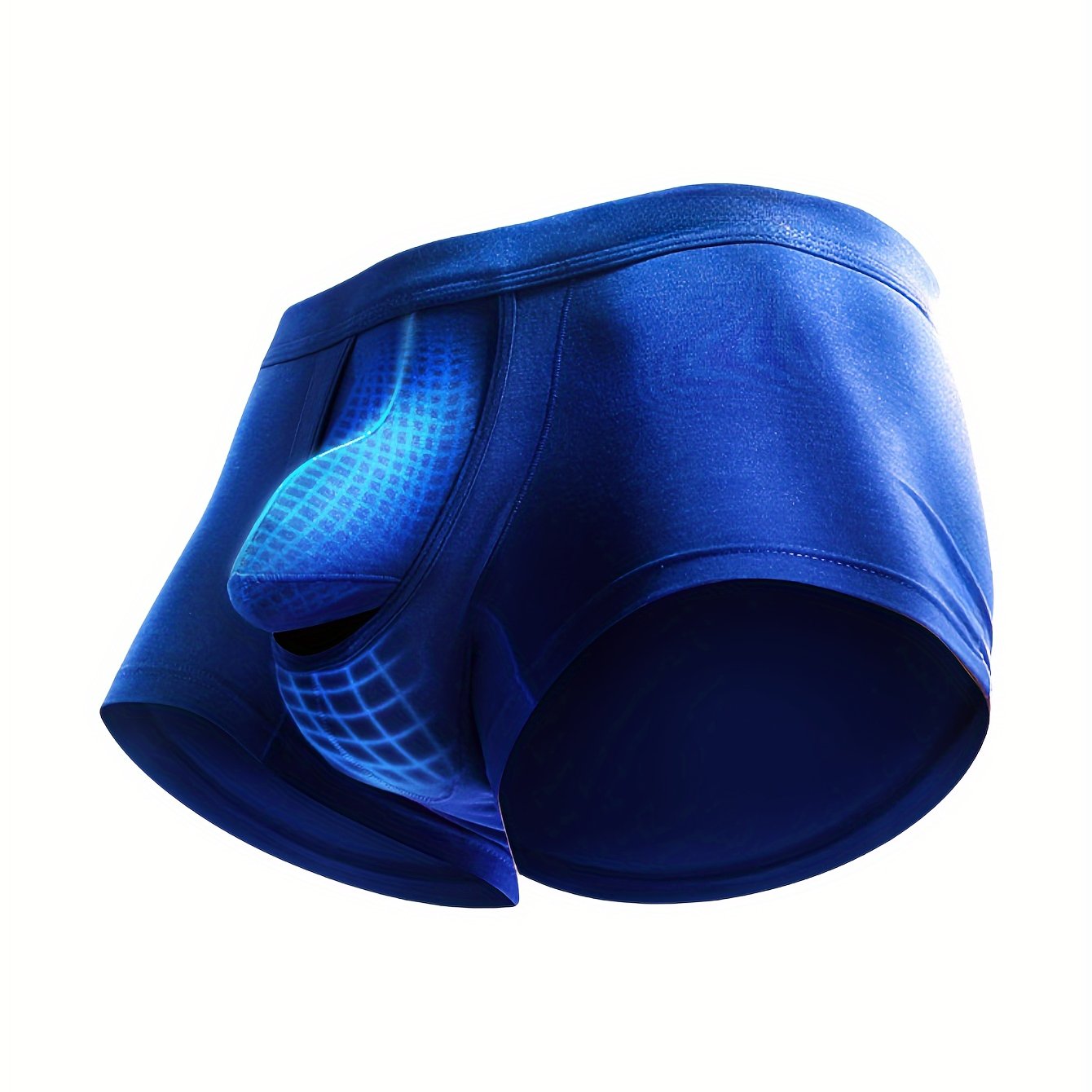 TEMU Men's Solid Viscose Boxer Briefs - Breathable, Stretchy, And Sexy