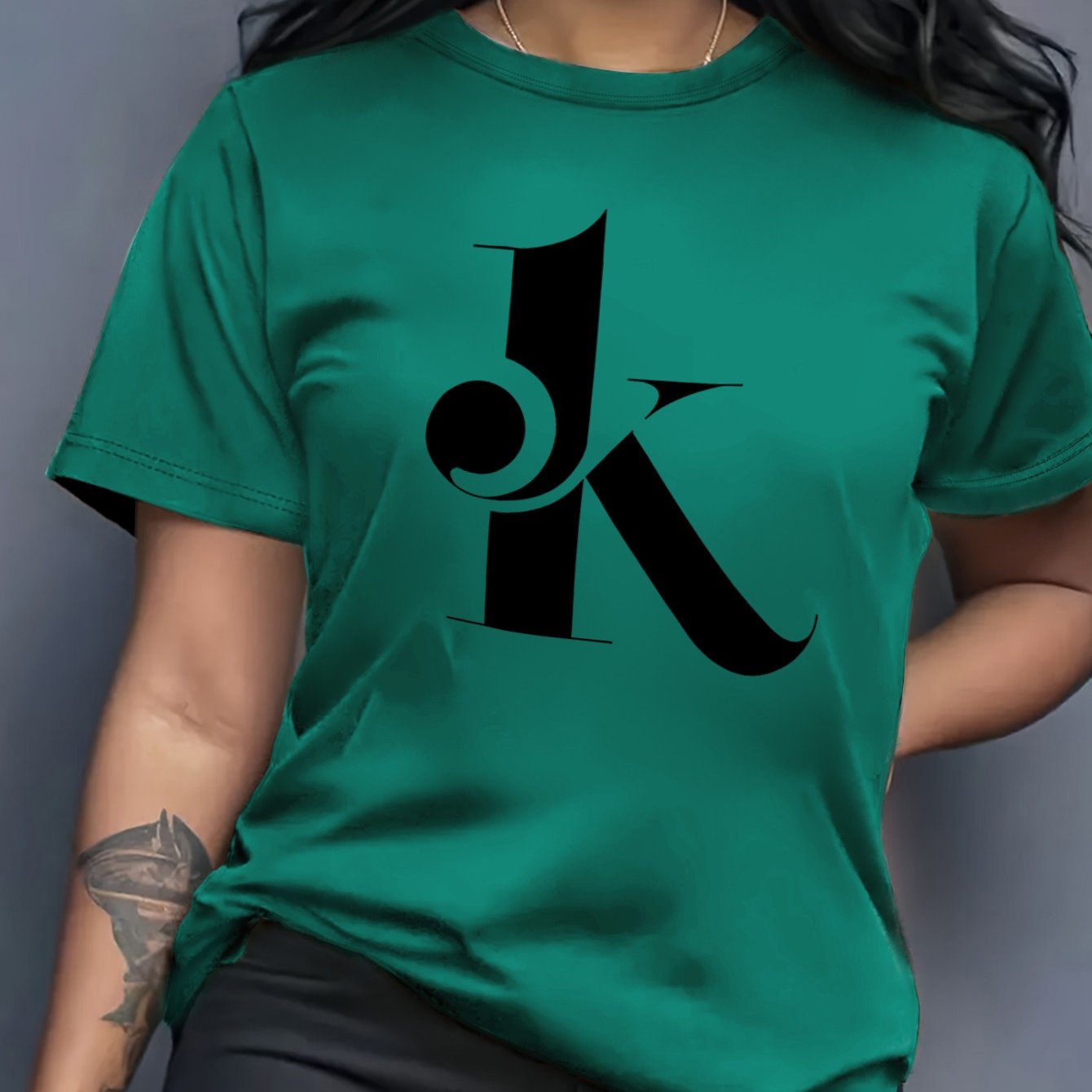 TEMU Women's Graphic T-shirt - Casual Short Sleeve Crew Neck Top, Breathable Polyester Fabric, Machine Washable Spring/summer Tee, Women's T-shirt,