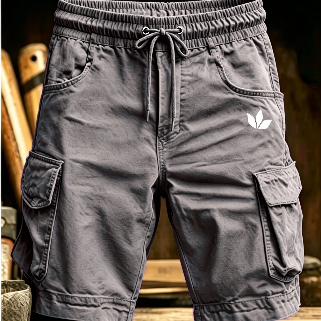 100% New Summer Fashion Solid Color Men's Work Shorts Casual Multi-pocket Running Commuting Shorts
