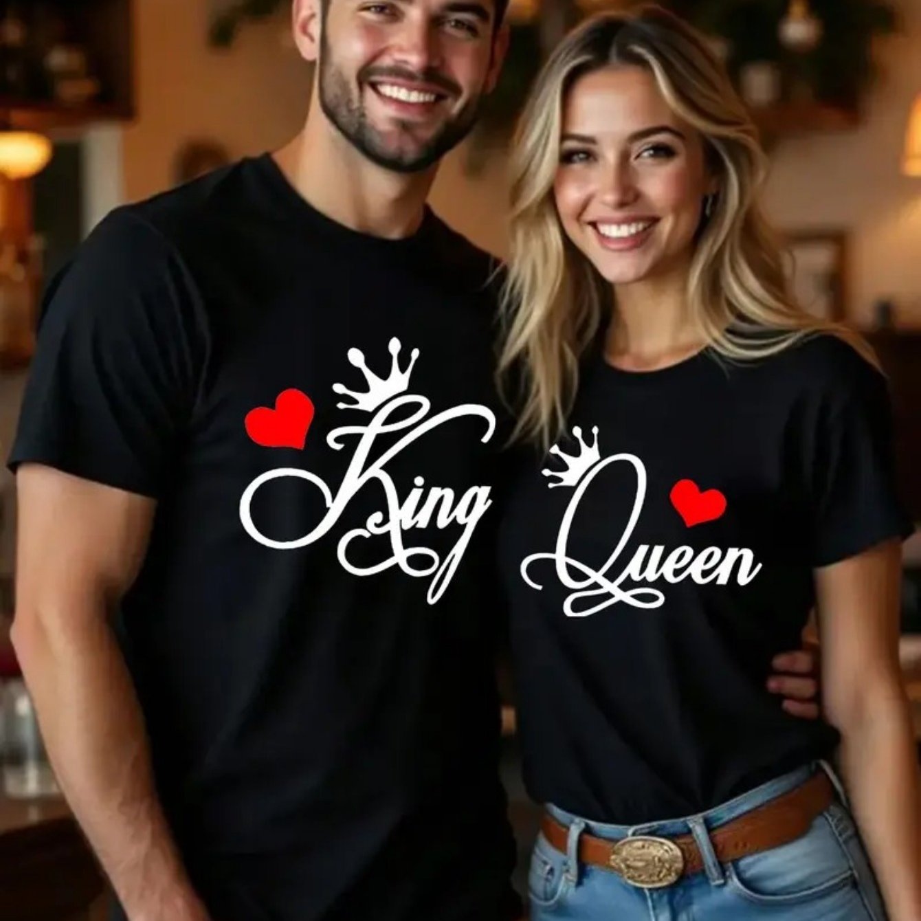 Image of Matching Couple Costumes - Single- Letter Outfits (sold Individually) S-xxl, Themed Attire For Valentine's Day, Themed Parties & Summer Events - Casual Wear For, Machine Washable