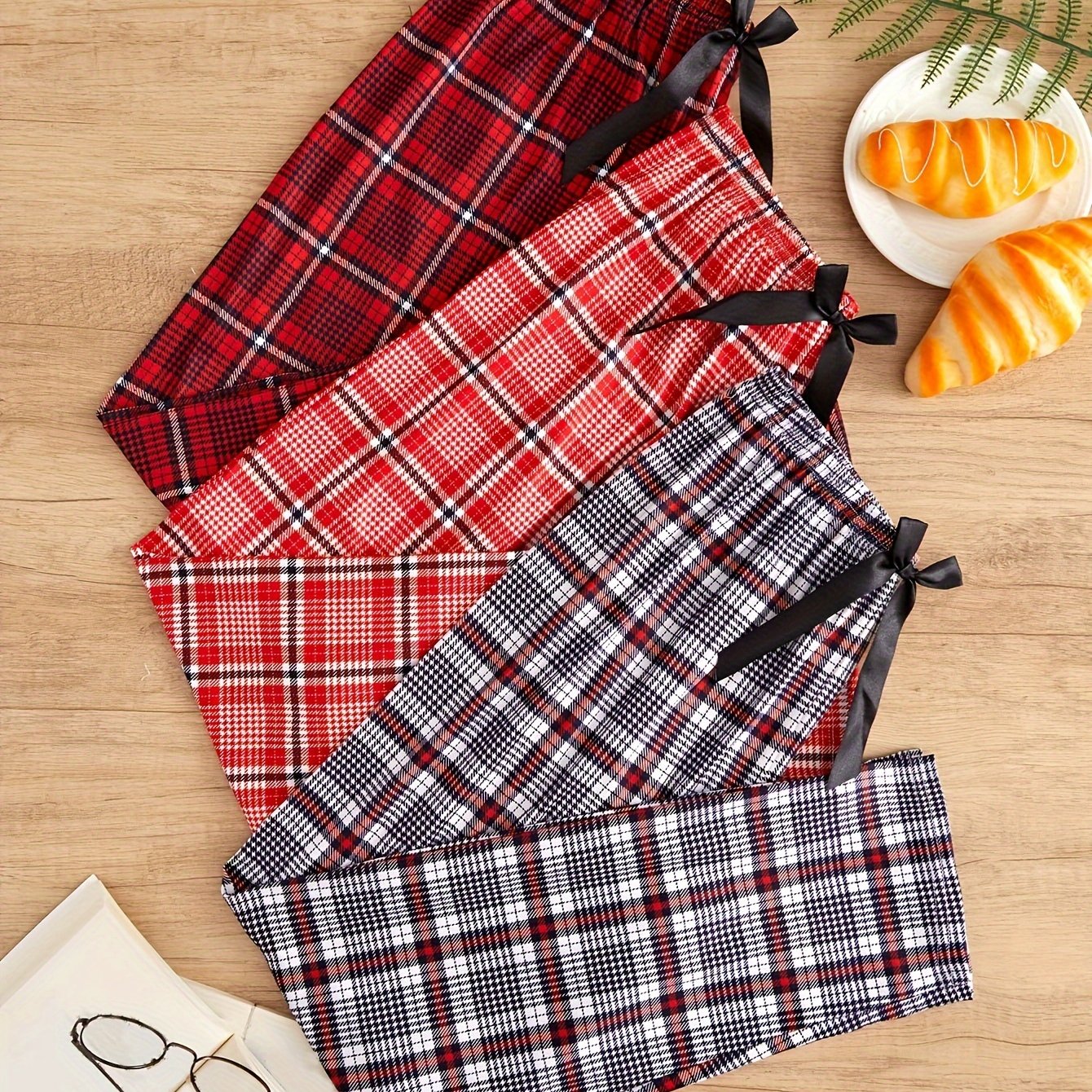 3pcs Set Of Print Sleep Pants With Bow ( Development)