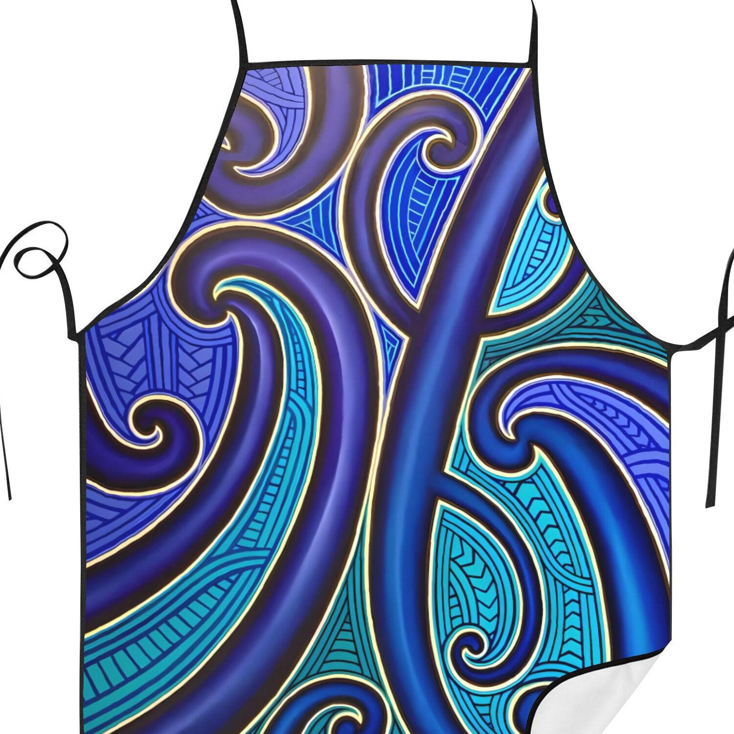 TEMU Apron 2d Print Design Maori Pattern Sleeveless Apron Baking Accessory Kitchen Additions For Cooking Restaurants