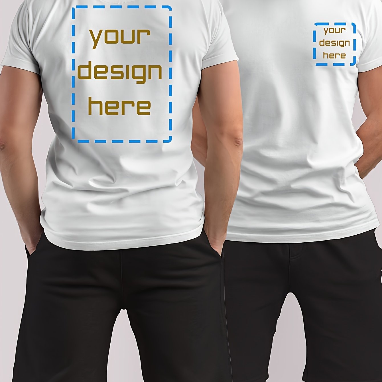 Customized Men's Casual Slightly Stretch Short Sleeve