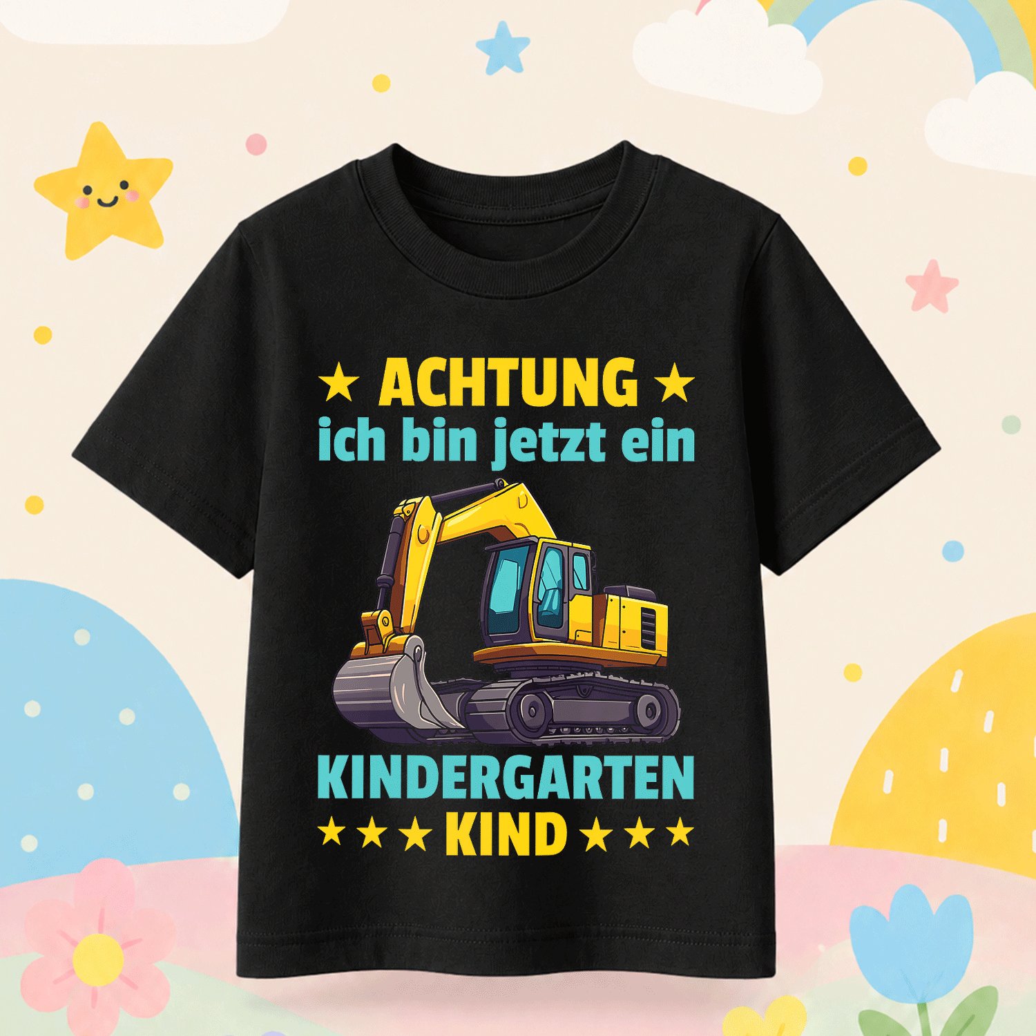 Image of T-shirt With German Text I Kindergarten Child For Boys Girls Kids Children T-shirt, Kids' Summer Beach Vacation T-shirt - Breathable Boys And Girls Resort Wear