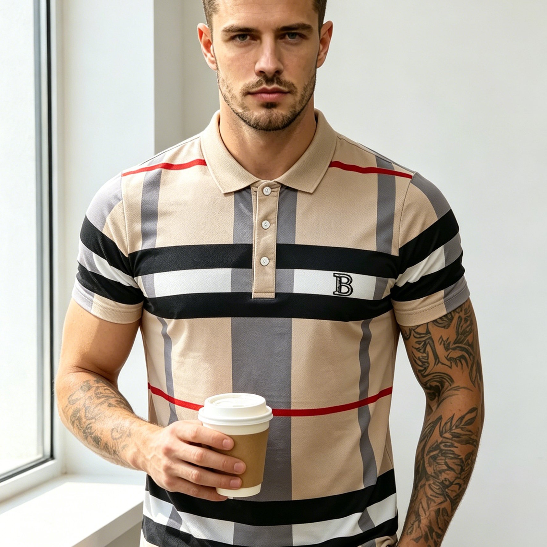 TEMU Summer Men's Print Short-sleeve Shirt, Comfortable Lapel Casual Top, Lightly Mature For Daily Wear