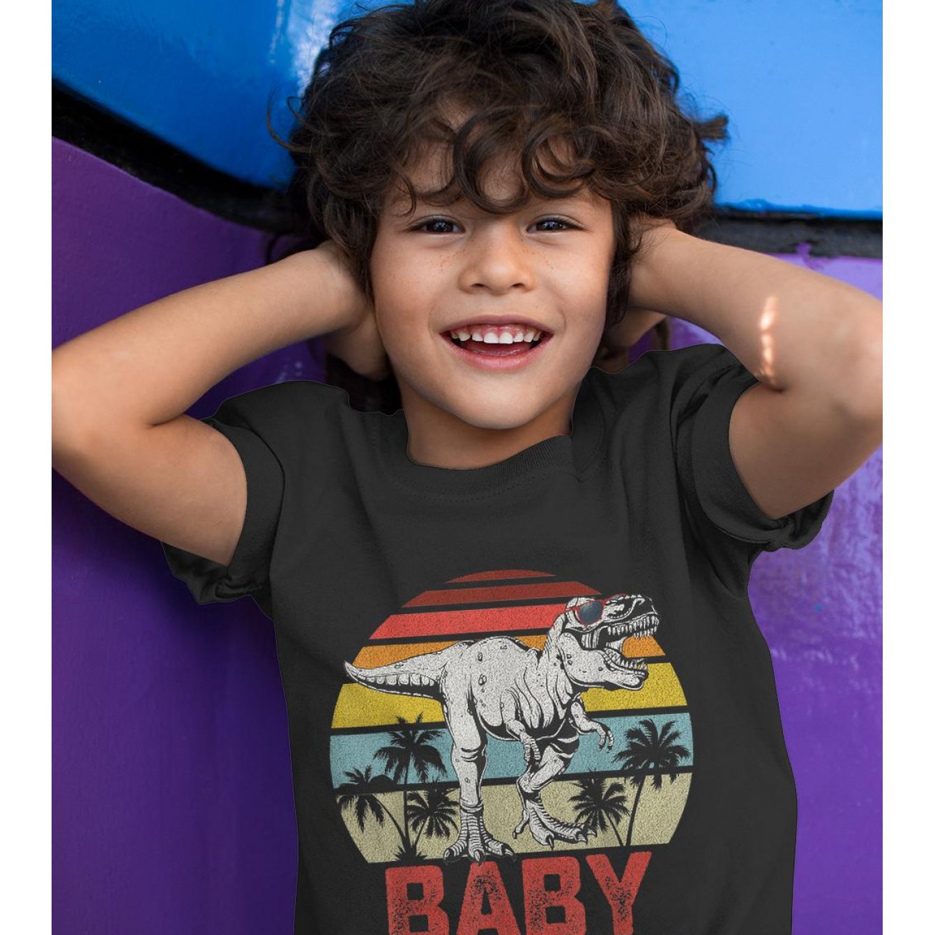 Image of Babysaurus Dinosaur T-shirt- Logo& Skeleton Print, & Short Sleeve Tee, Black With Red Dinosaur Graphic, Unisex Casual Playwear, Family Matching Outfits(size S), For Teenager, For Teenager