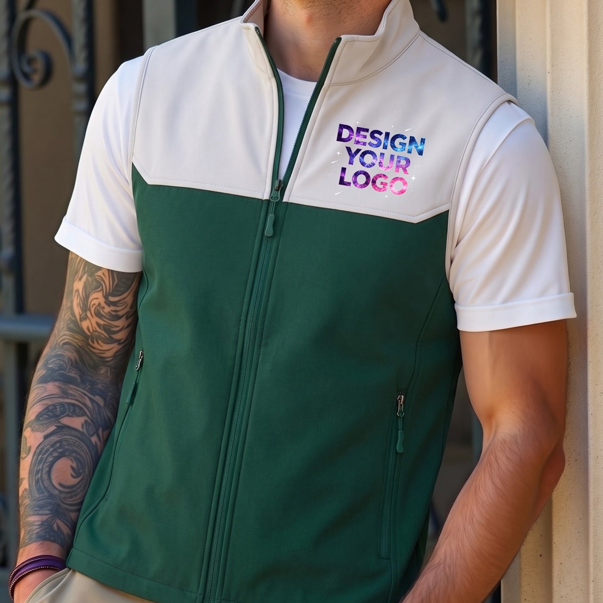 TEMU [custom Vest] Fashionable Easy Men's Vest, Outdoor Sports Photography Casual Vest Sleeveless Jacket Coat, Solid Color Collar Work Vest Workwear,