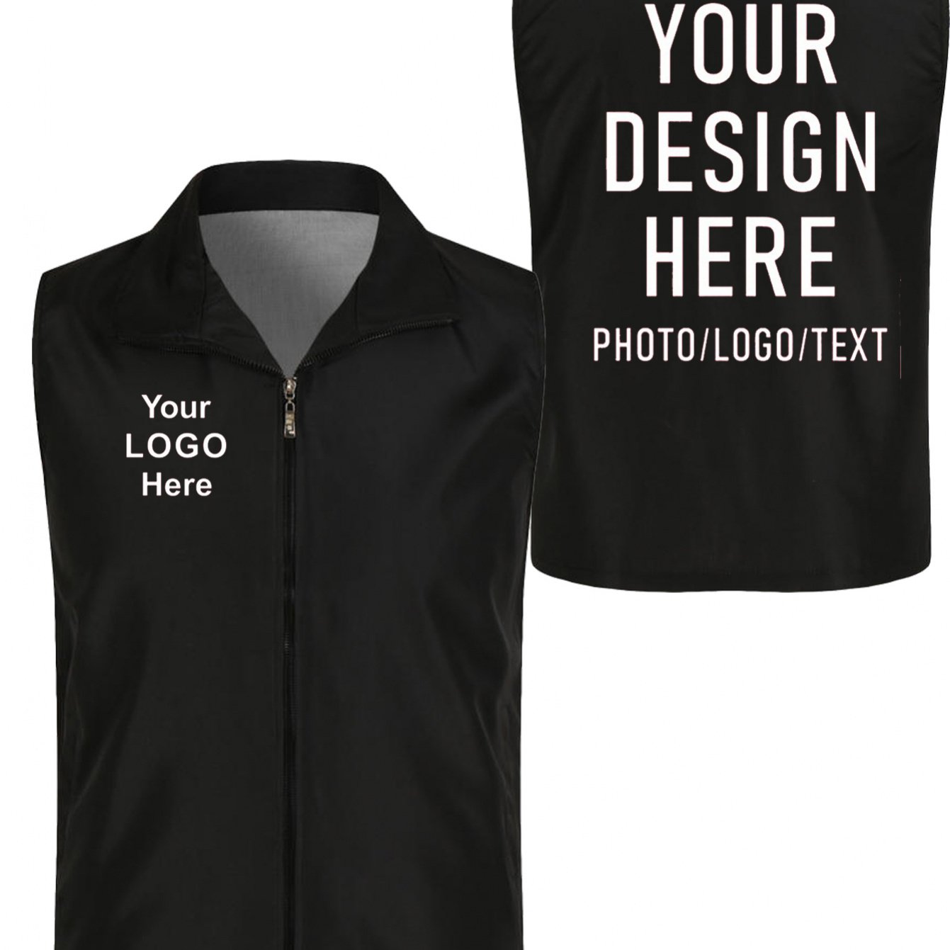 TEMU Men's And Women's Casual Vest Jacket, Volunteer, Traffic, School, Advertising Promotion, Supermarket, Transportation Workwear, Outdoor Zipper