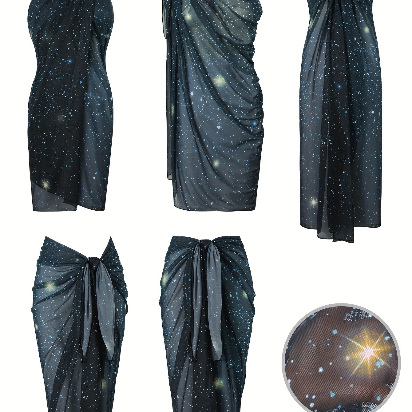 Ladies Beach Starry Printed Scarf