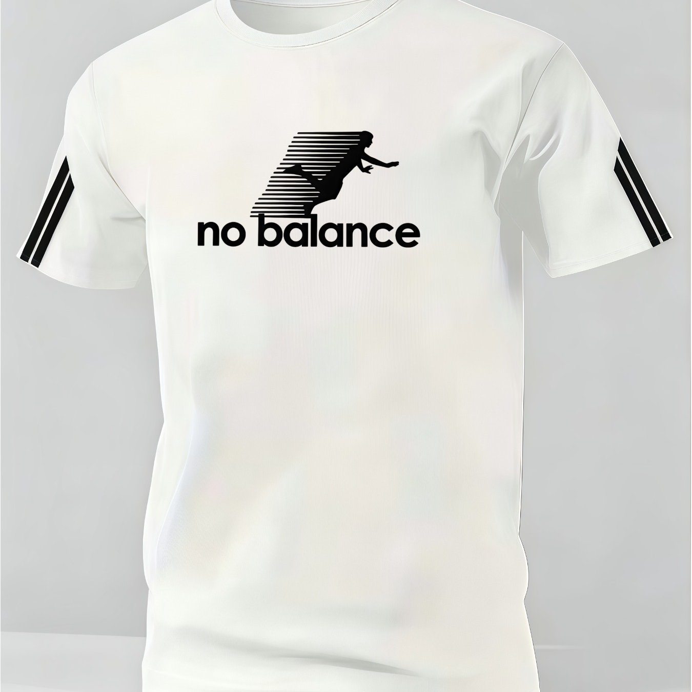 TEMU Men's Casual Short-sleeved T-shirt Summer Breathable Quick-dry Fitness Running Top No Balance Funny Character Sports T-shirt