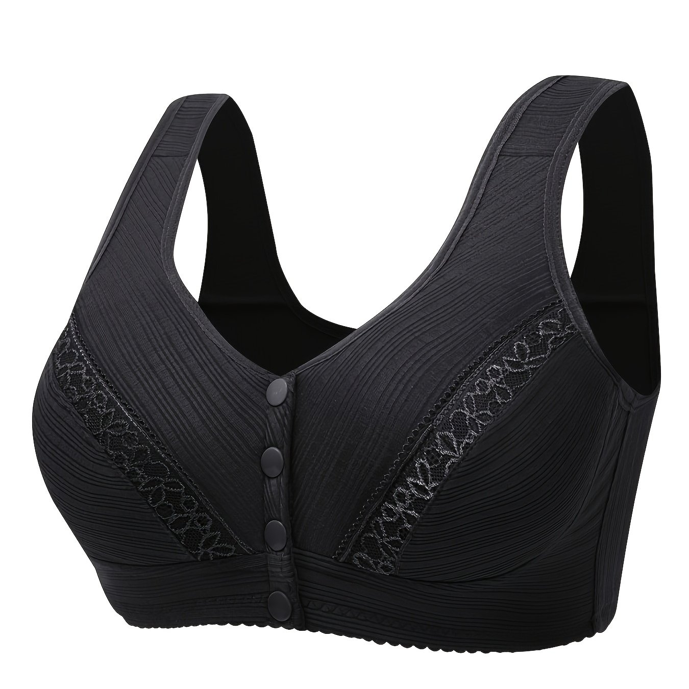 TEMU 1pc Women' Size Lingerie, No Padding No Underwire, Comfortable And Breathable, Lightweight Camisole Bra, Front Closure Button Design, , Suitable