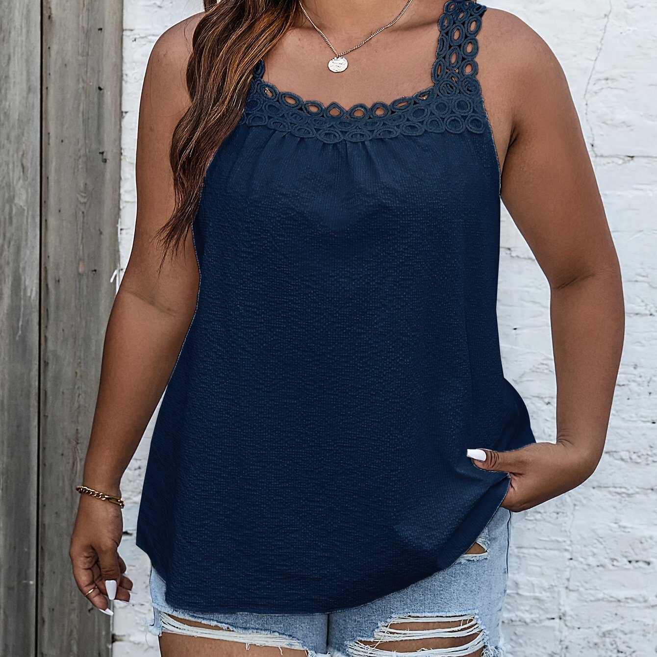 TEMU Plus Size, Summer Plus Size Women's Camisole Top