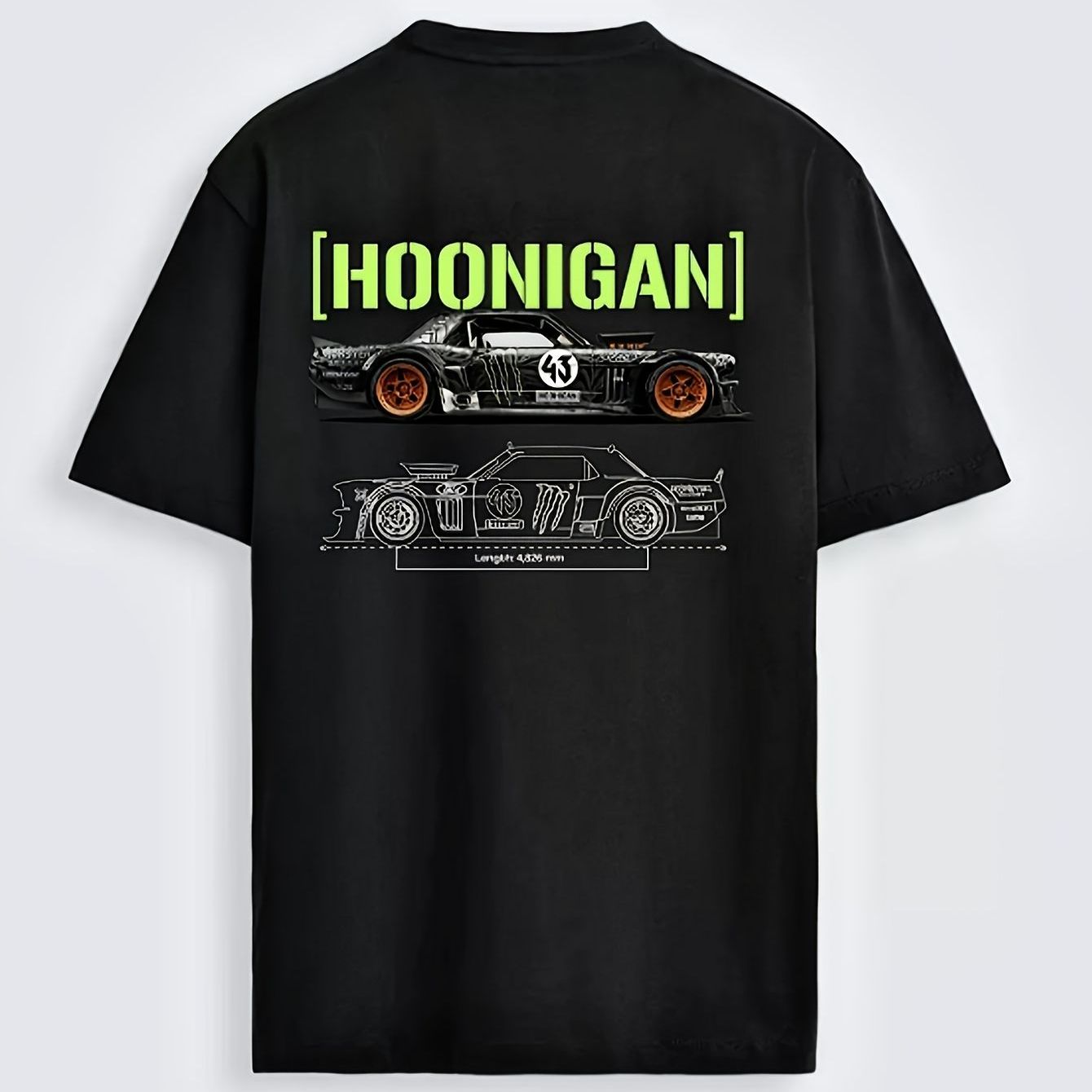 Drift Rig Tee Pure Size G, Comfortable All Year Round, Machine Washable, Unique Printing Straight Shoulder T-shirt Men's Graphic T-shirts, Plus Size