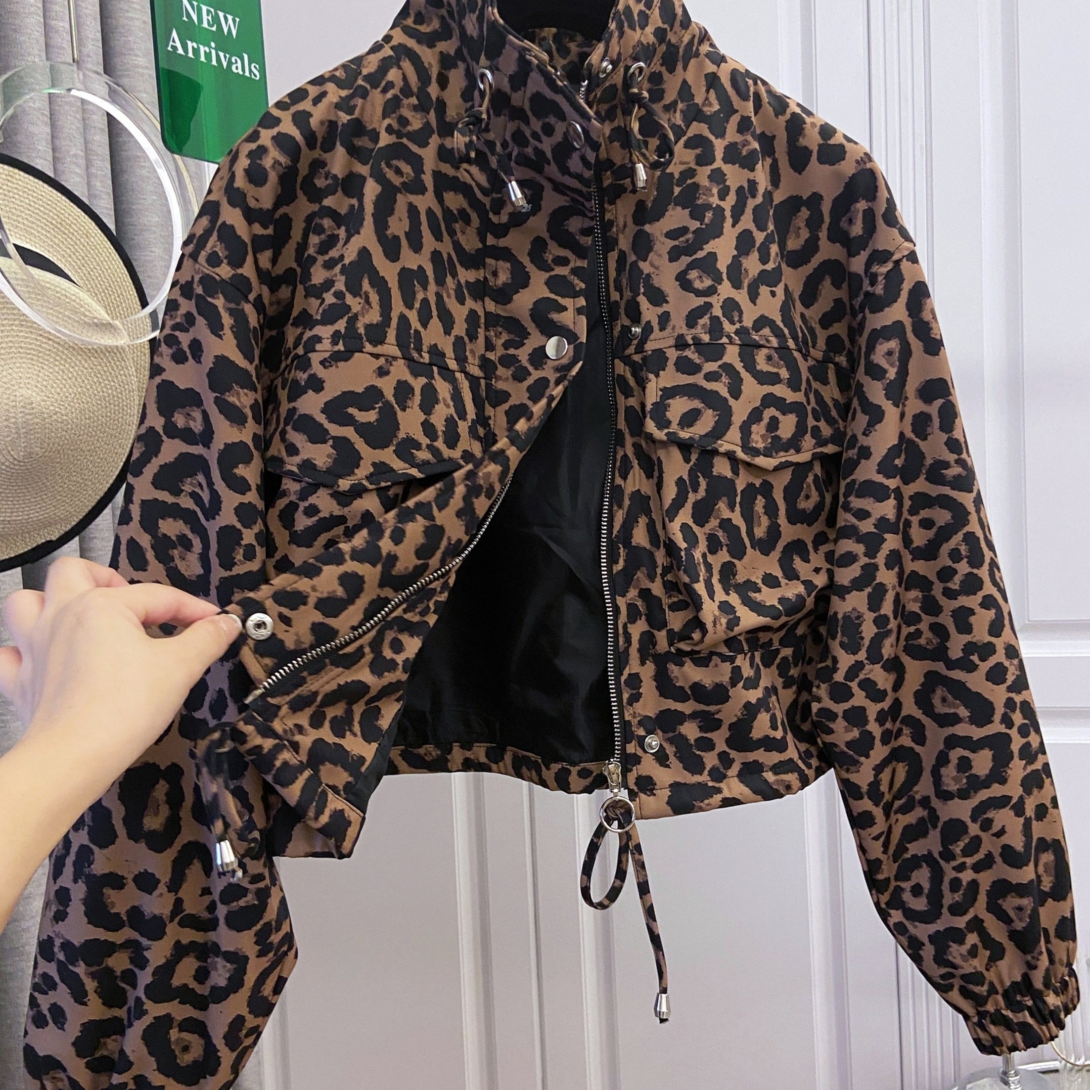 Short Drawstring Zip-up Jacket, Loose And Versatile Fashionable Women's Spring/summer Casual