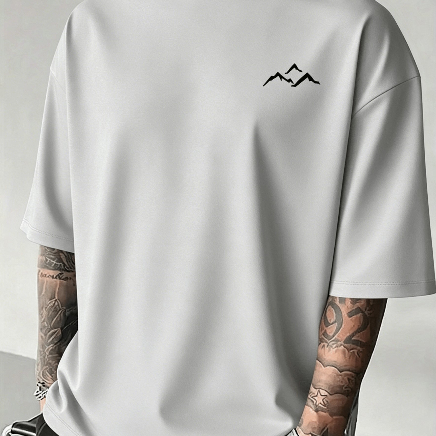 TEMU Men's Casual Fashion Sports Outdoor Trendy T-shirt, Men's Thick T-shirt - Deep Round Neck Short Sleeve Casual Shirt, Loose Fit Casual Top,