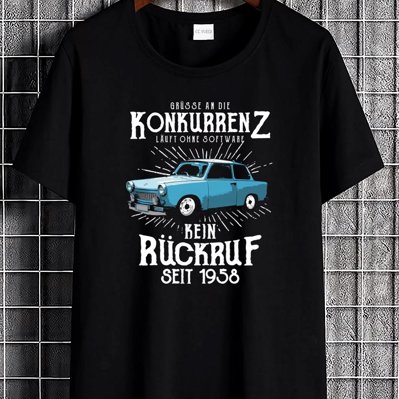 Gdr Trabi 601 Blue T-shirt - East German National Car Logo And 60s Design (s-8xl) - Unisex Casual Streetwear And Soft Breathable Trabi Ossi Ifa Brand Replica T-shirt