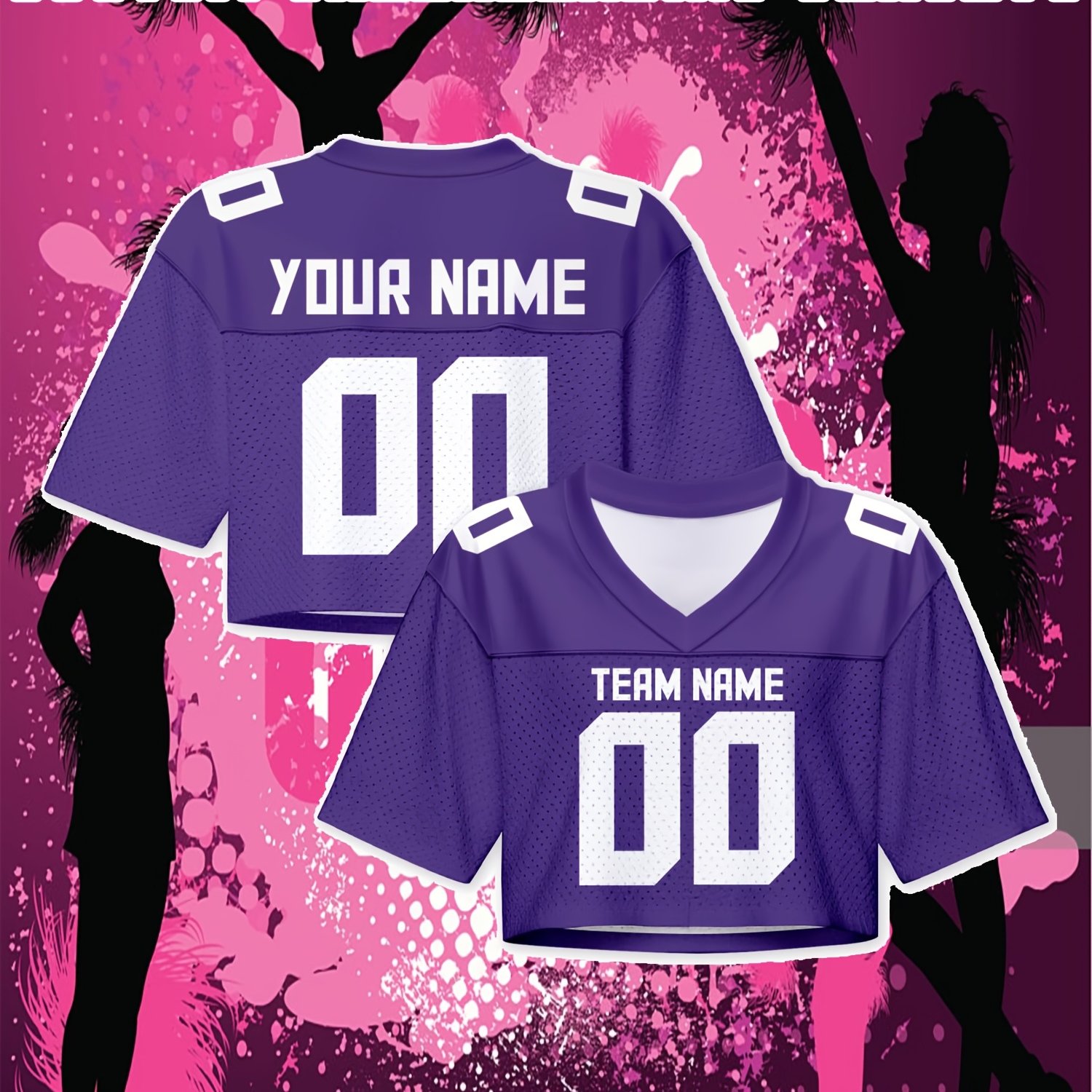 TEMU Custom Solid Color Women's Short Jersey Personalized Street Jersey Short Shirt Team Uniform Cheerleading Group Jersey