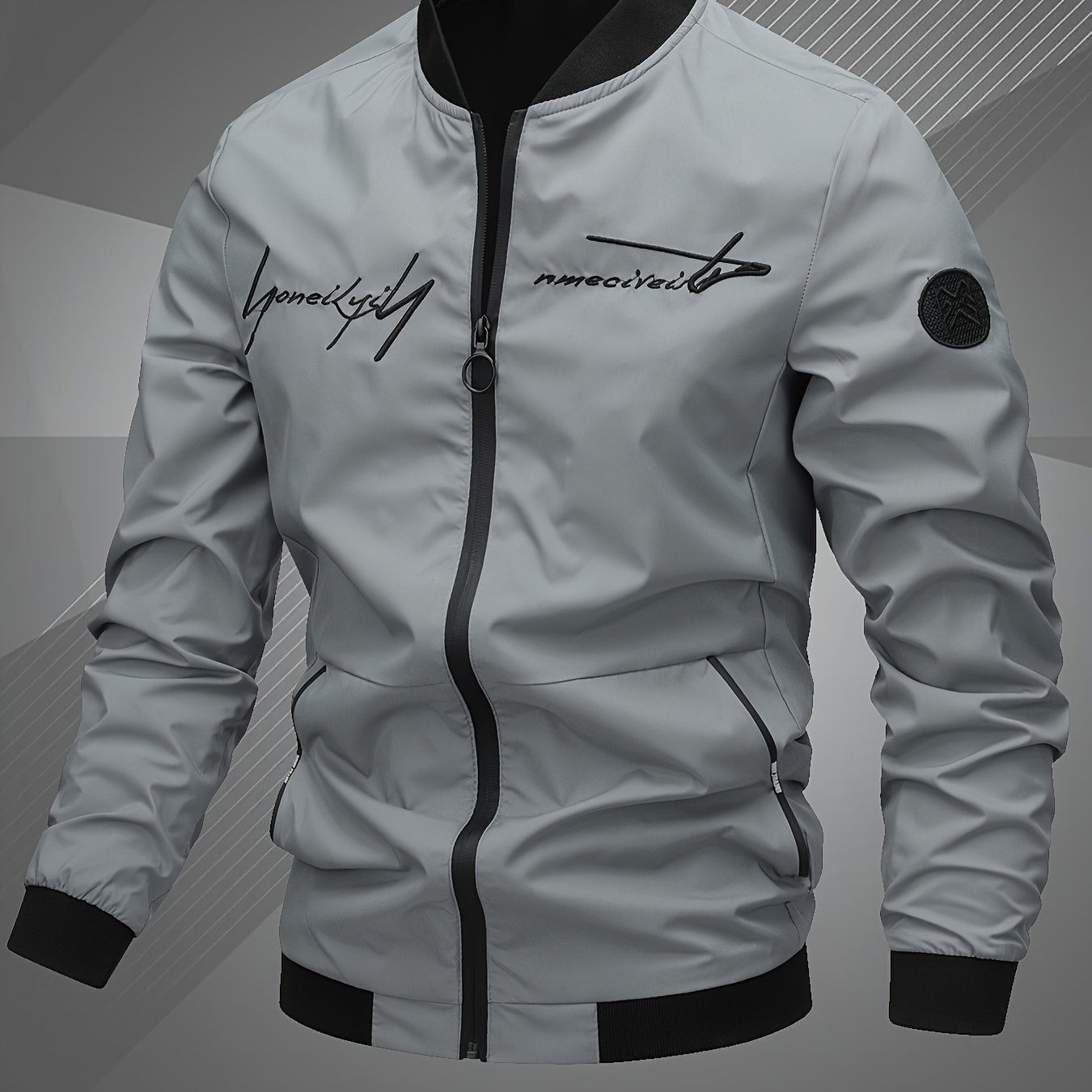 Plus Size Men's Baseball Lapel Jacket