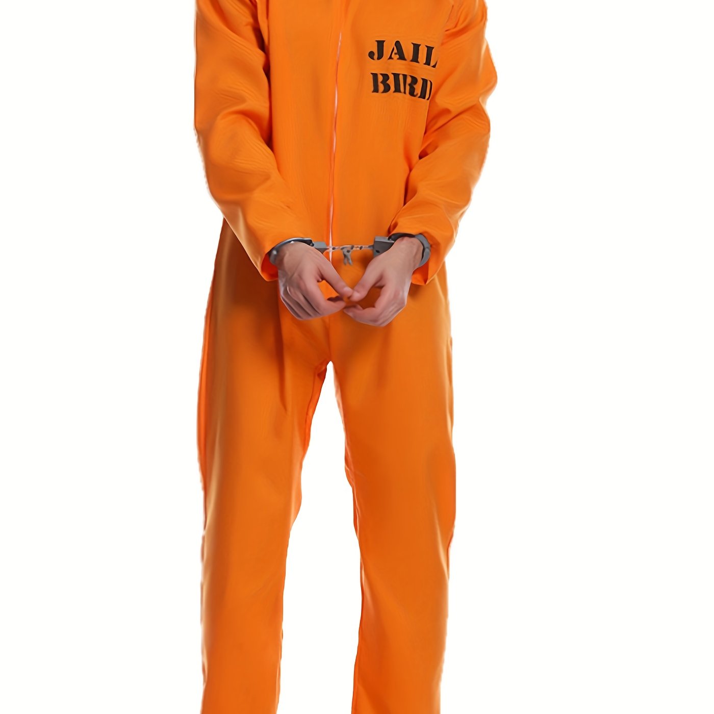 Image of Halloween Men And Women Cosplay Prisoner Costumes Play Costume Prison Uniforms Prison Uniforms Orange Jumpsuit For Prisoners Halloween Jumpsuit Adult Stage Performance Costumes Workwear
