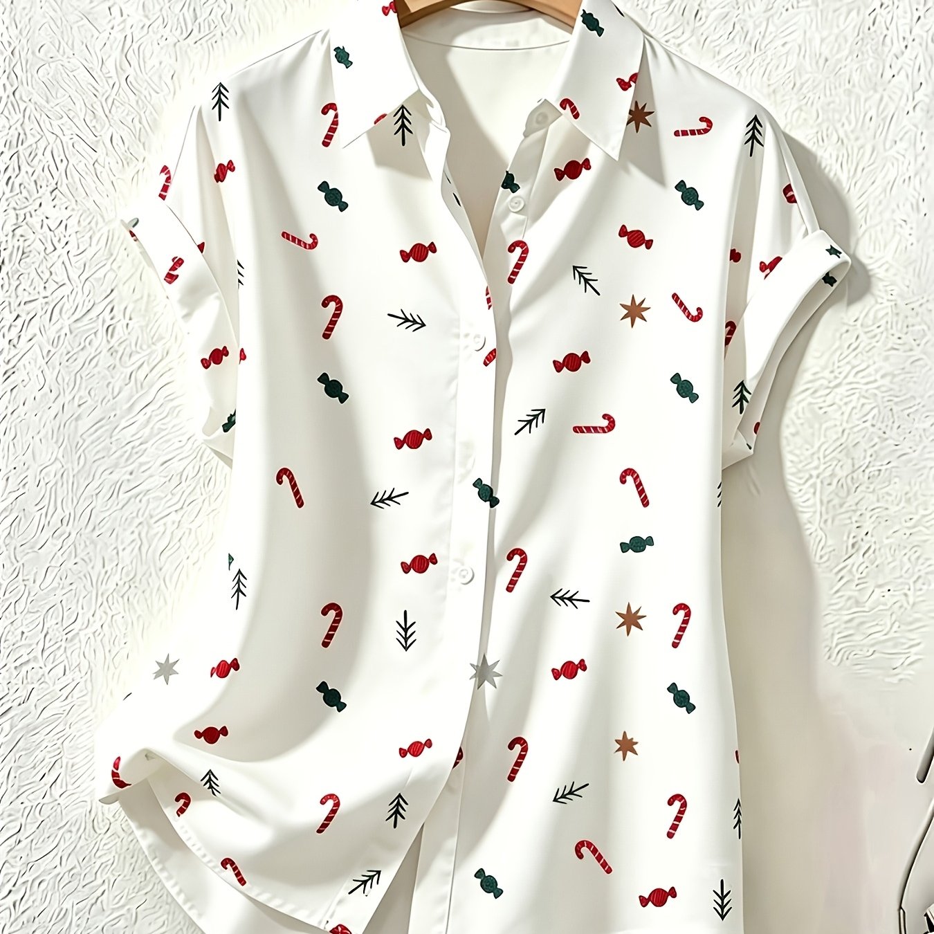 TEMU Chemise à Manches Courtes Haut Doux Anti-Âge Décontracté Blouse Tendance