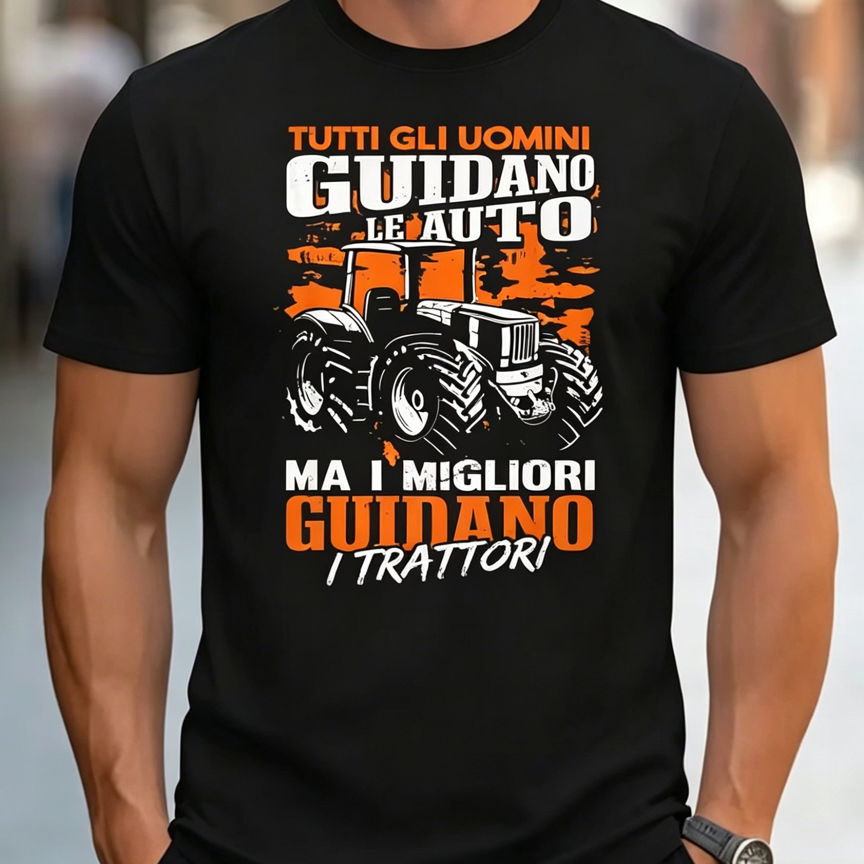 TEMU Maglietta divertente da con trattore - Design umoristico a tema trattore con slogan "Drive My Tractor", di trattore in sfondo, T-shirt casual da