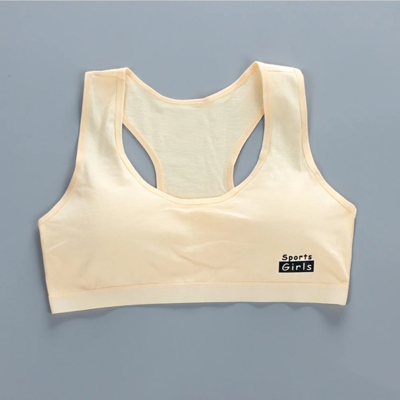TEMU Cotton Training Bras For Girls 12-16 - Seamless, Racerback Sports Bra With Cute Prints, Fits All
