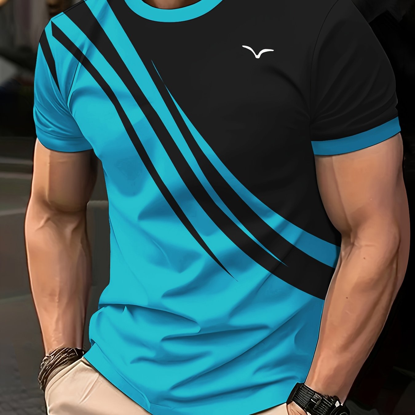 Men's Casual Comfortable T-shirt, Outdoor Sports Short Sleeve Top