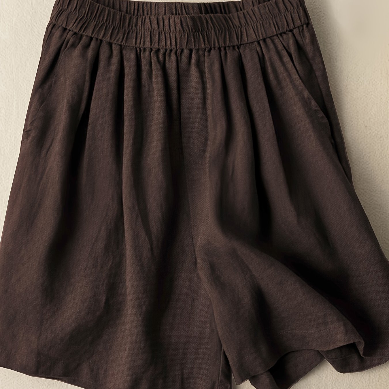 TEMU Pantaloni a larga drappeggiati da donna, estivi, ampi, sottili, retr簷, corti, a vita , versatili, casual, Bermuda