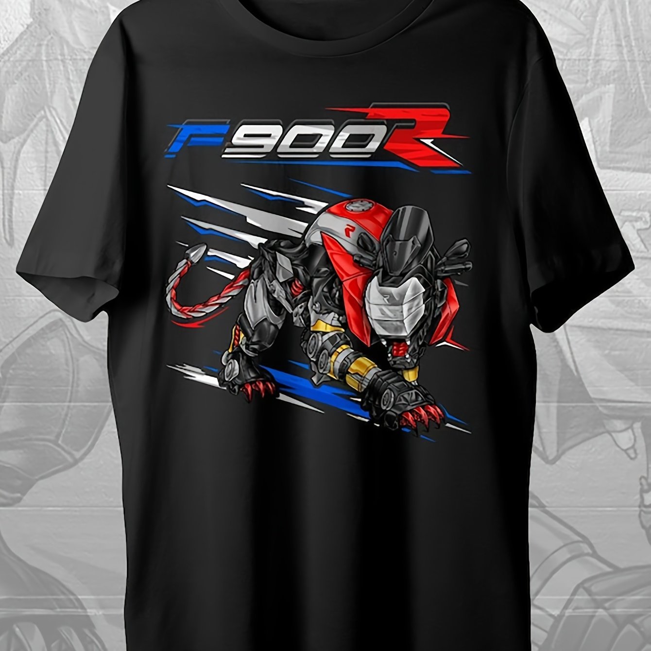 Image of F900r Dynamic Street Tee 180g Heavy Men's Black Crew Neck T-shirt S-3xl Perfect For 2020-2026 Naked Bike Enthusiasts Modern Urban Style
